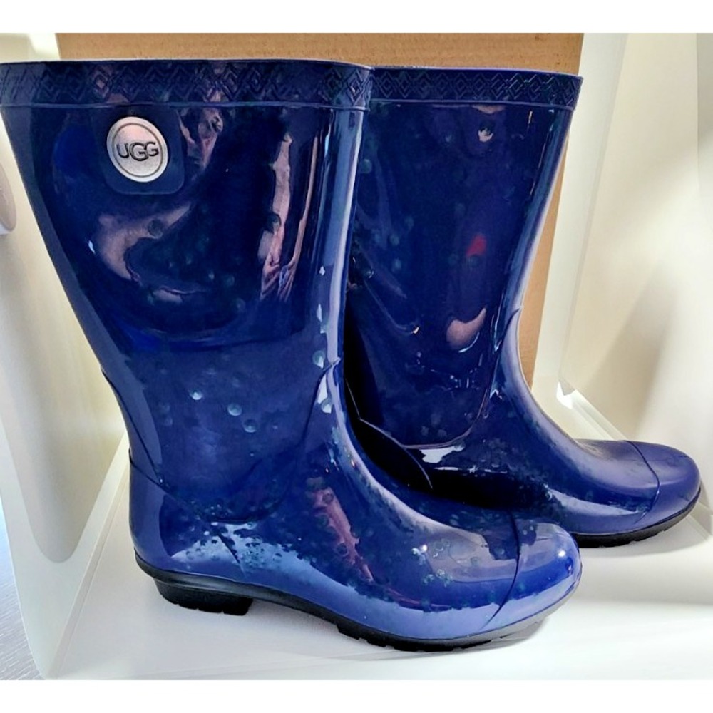 UGG W Sienna Blue Rubber Boot‎ Size 7